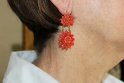 Boucles d'oreilles Or et Corail