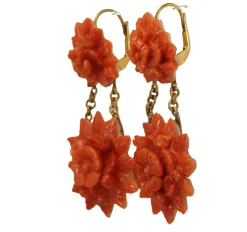 Boucles d'oreilles Or et Corail