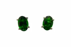 Boucles d'oreilles or et grenats tsavorites