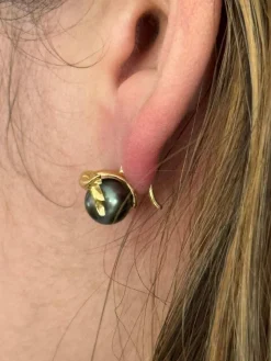 Boucles d'Oreilles Or Et Perles De Tahiti