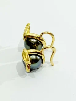 Boucles d'Oreilles Or Et Perles De Tahiti
