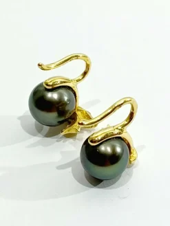 Boucles d'Oreilles Or Et Perles De Tahiti