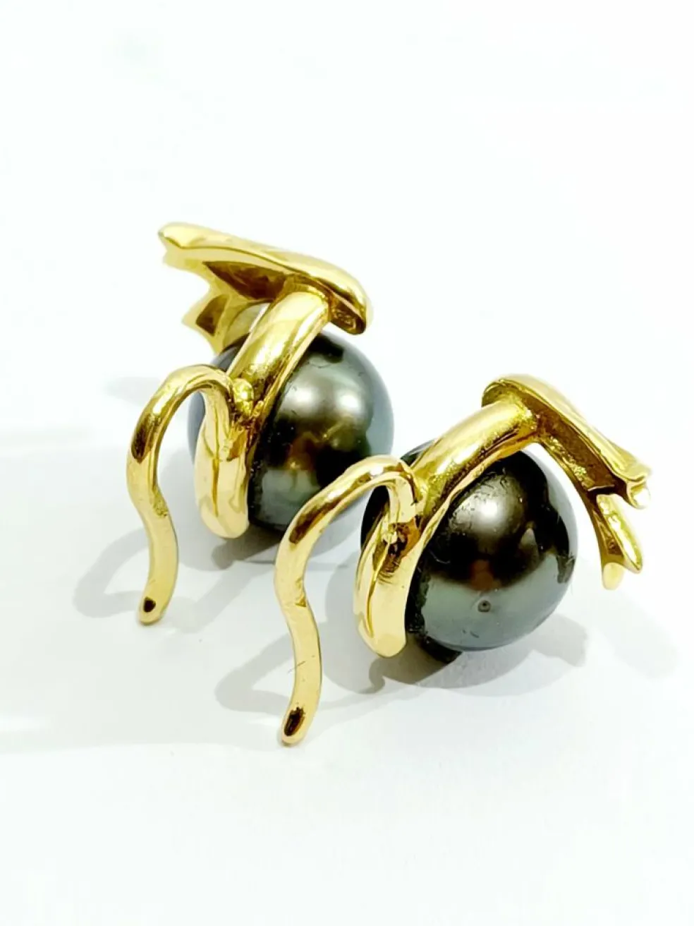 Boucles d'Oreilles Or Et Perles De Tahiti