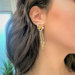 Boucles d'oreilles Or Goutte de Verre