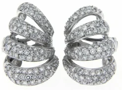 Boucles d'oreilles or gris et diamants