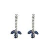 Boucles d'oreilles or gris, saphirs et diamants