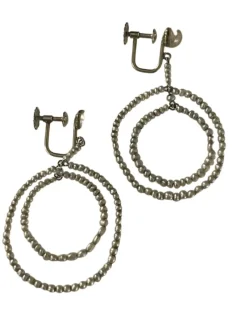 Boucles d'Oreilles Or Gris Perles Fines