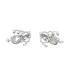 Boucles d'oreilles, or gris, diamants