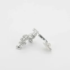 Boucles d'oreilles, or gris, diamants