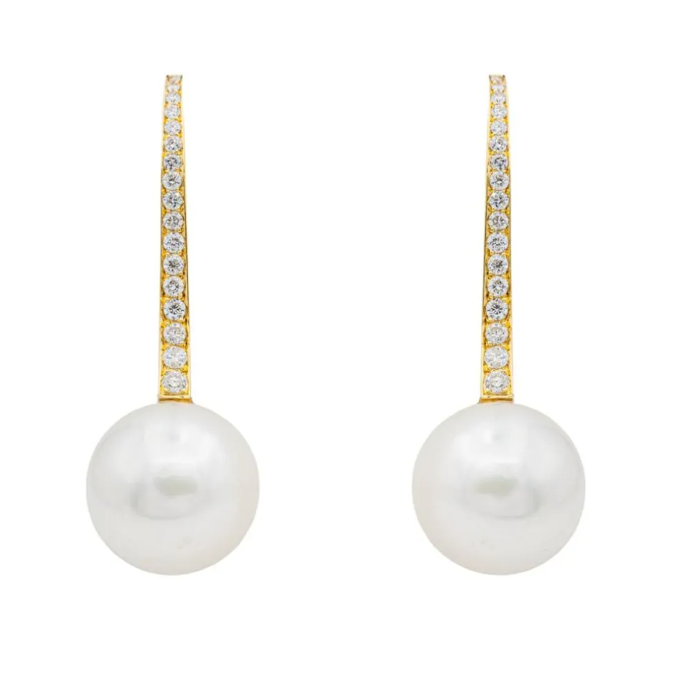 Boucles d'oreilles Or jaune Perle de culture