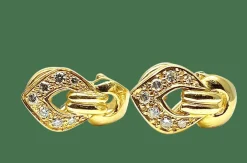 Boucles d’oreilles or jaune diamants
