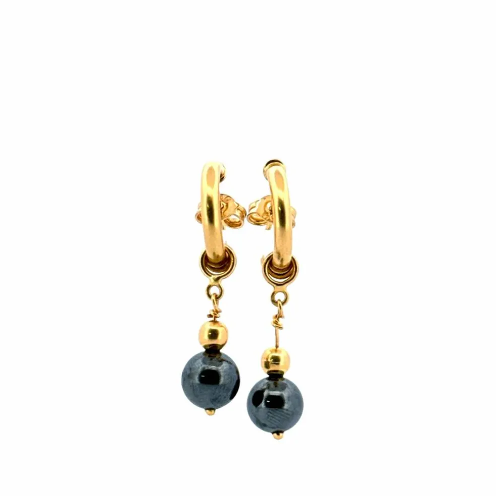 Boucles D'oreilles Or Jaune 18k & Perle