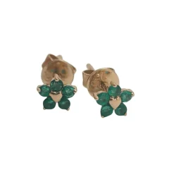Boucles d'oreilles or jaune émeraudes