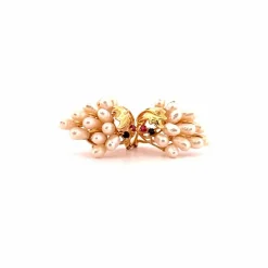 Boucles d'oreilles Or Jaune 18k Perles, Topazes & Émeraude