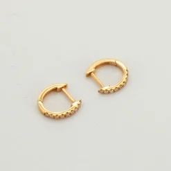 Boucles d'oreilles or jaune et diamants
