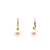 Boucles d'oreilles or jaune, perles de culture et diamants