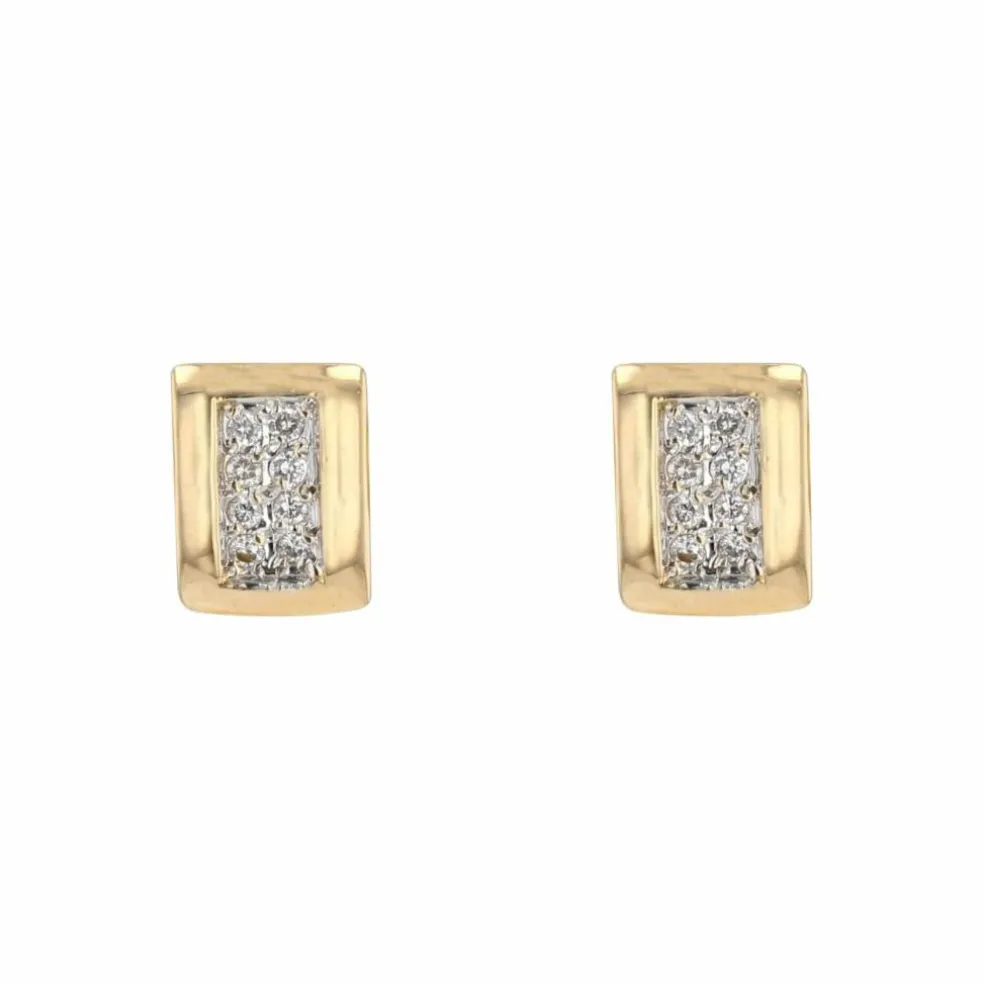 Boucles d'oreilles or jaune diamants modernes