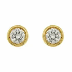 Boucles d'oreilles or jaune diamants