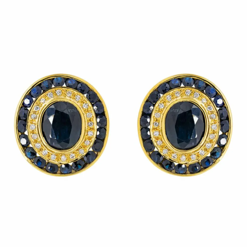 Boucles d'oreilles Or jaune Saphir
