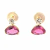 Boucles d'oreilles Or jaune Tourmaline Diamants