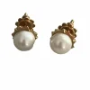 Boucles d'Oreilles Or Jaune Perles Akoya