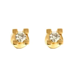 Boucles d'oreilles or jaune et diamants