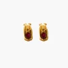 Boucles d'Oreilles Or Jaune et Rubis