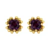 Boucles d'oreilles or jaune et améthystes