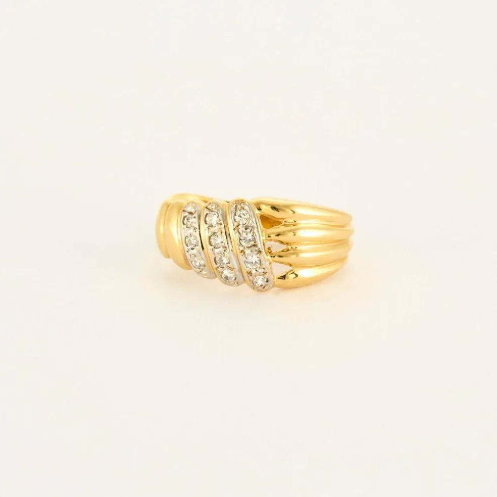 Boucles d'oreilles or jaune diamants