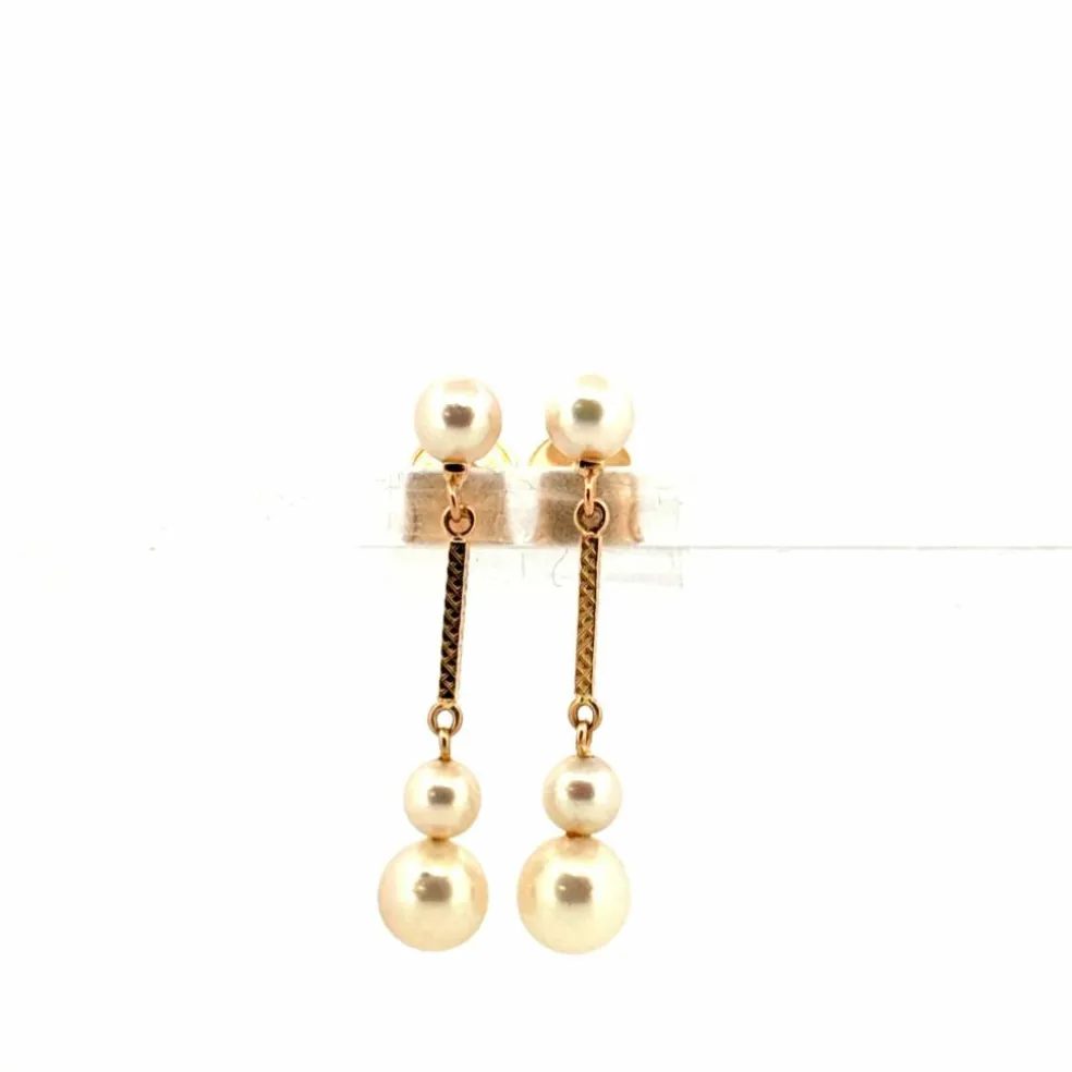 Boucles d'oreilles Or Jaune 18k & Perles