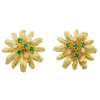 Boucles d'oreilles Or jaune Emeraude