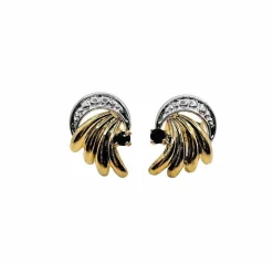 Boucles d'oreilles or jaune et or blanc Saphirs