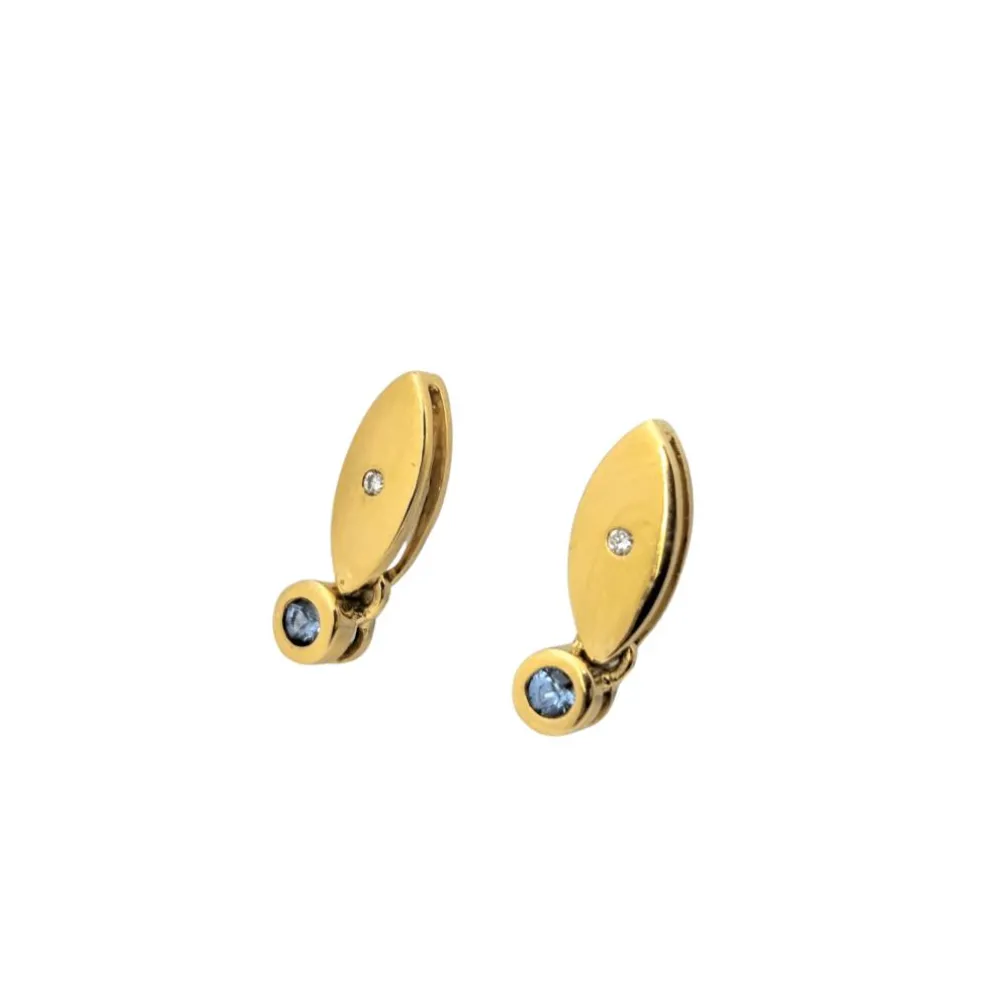 Boucles d'oreilles or jaune et diamants