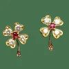Boucles d’oreilles or jaune rubis diamants