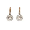 Boucles d'oreilles or jaune et gris diamants