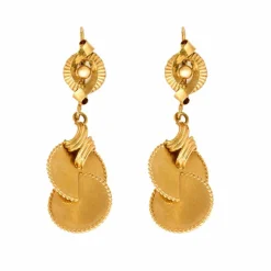Boucles d’oreilles or jaune pendantes