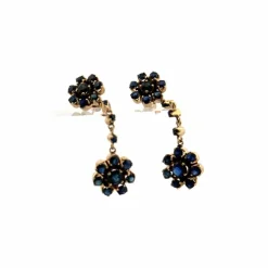 Boucles d'oreilles Or Jaune 18k & Saphirs