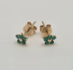 Boucles d'oreilles or jaune émeraudes