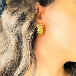 Boucles d'Oreilles Or jaune & Diamants