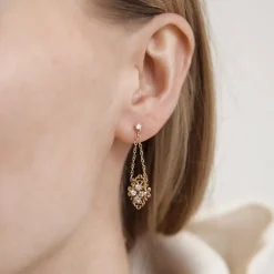 Boucles d’oreilles or jaune et diamant