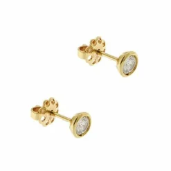 Boucles d'oreilles or jaune diamants