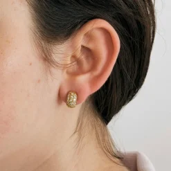 Boucles d’oreilles or jaune diamants