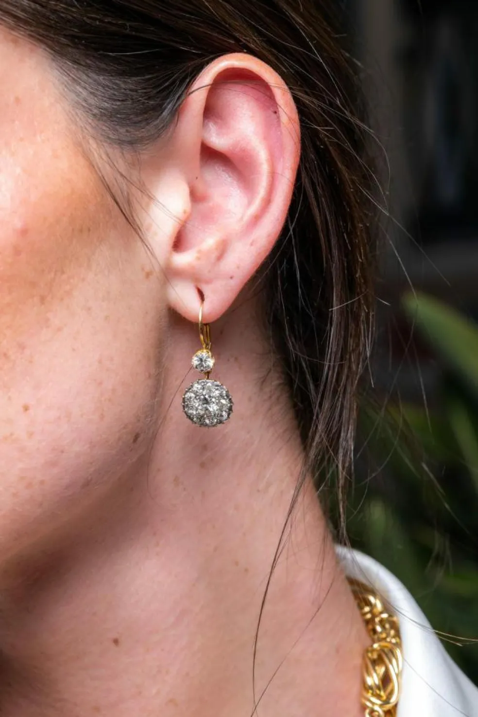 Boucles d'oreilles Or jaune Diamant