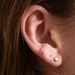 Boucles d'oreilles or jaune diamant