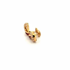 Boucles d'oreilles or jaune 18 k Rubis & Diamants