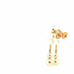 Boucles d'oreilles Or Jaune 18k & Perles