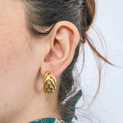 Boucles d’oreilles or jaune vintage