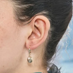 Boucles d’oreilles or jaune perles fines