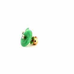 Boucles d'oreilles Or Jaune 18k Pierre de Jade
