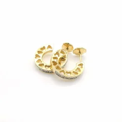 Boucles d'oreilles or jaune 18 diamants